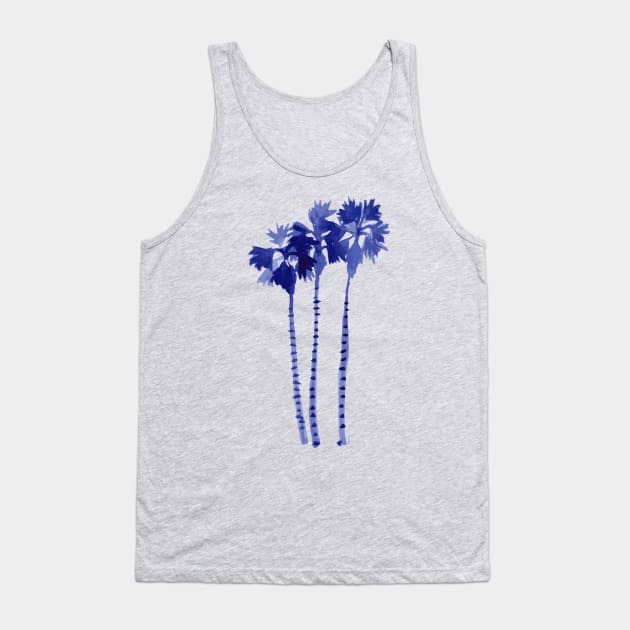 Blue Palm Trees Tank Top by Limezinnias Design